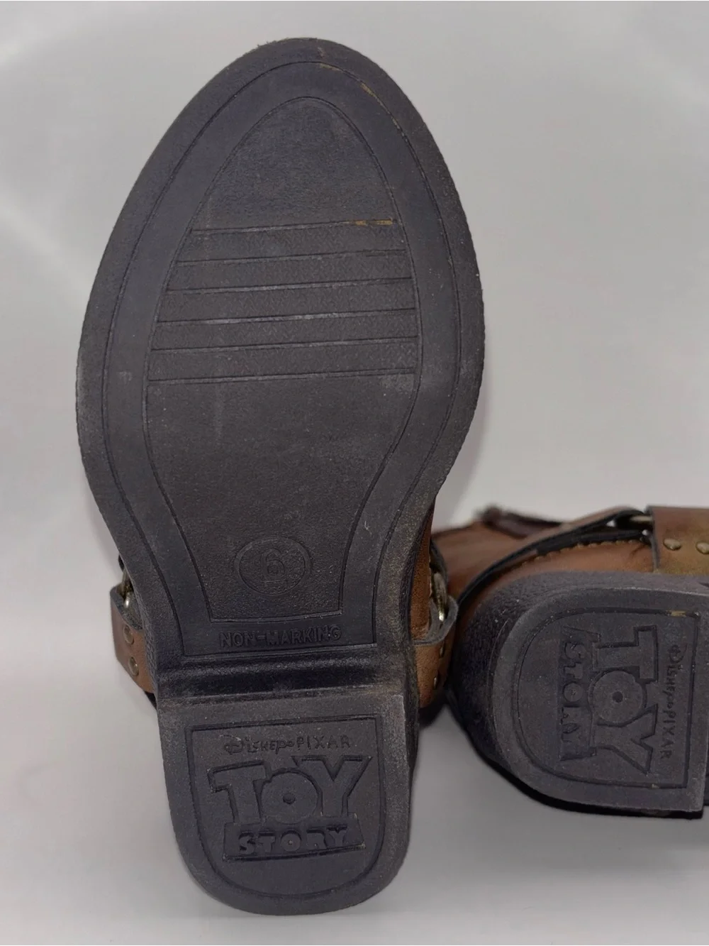 Disney Pixar Toy Story Woody & Forky Cowboy Boots Kids Size 6 Western Brown